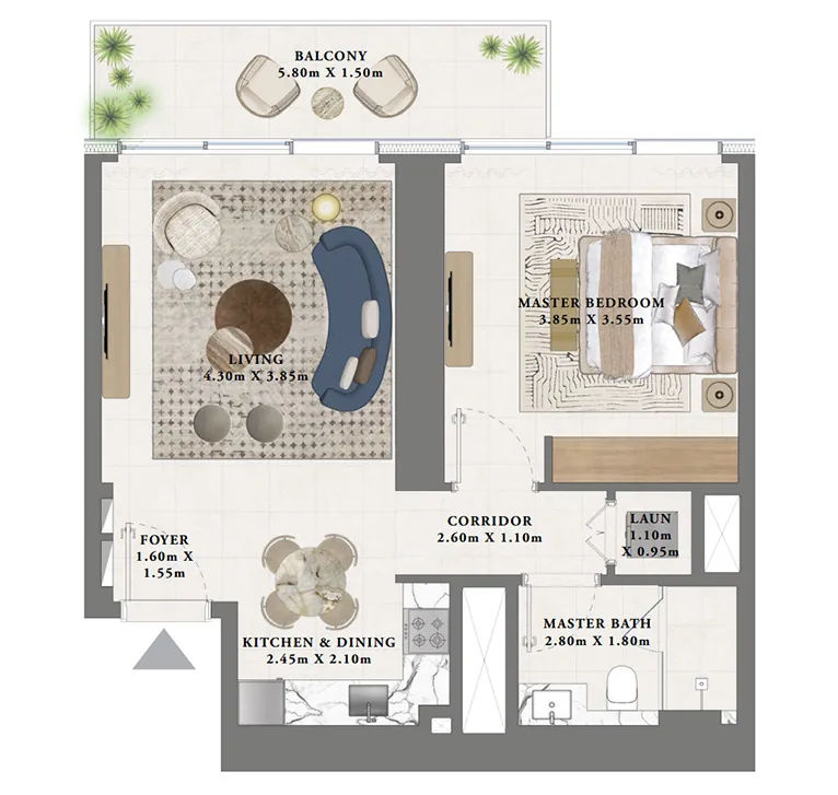 1 bedroom - Floor 1