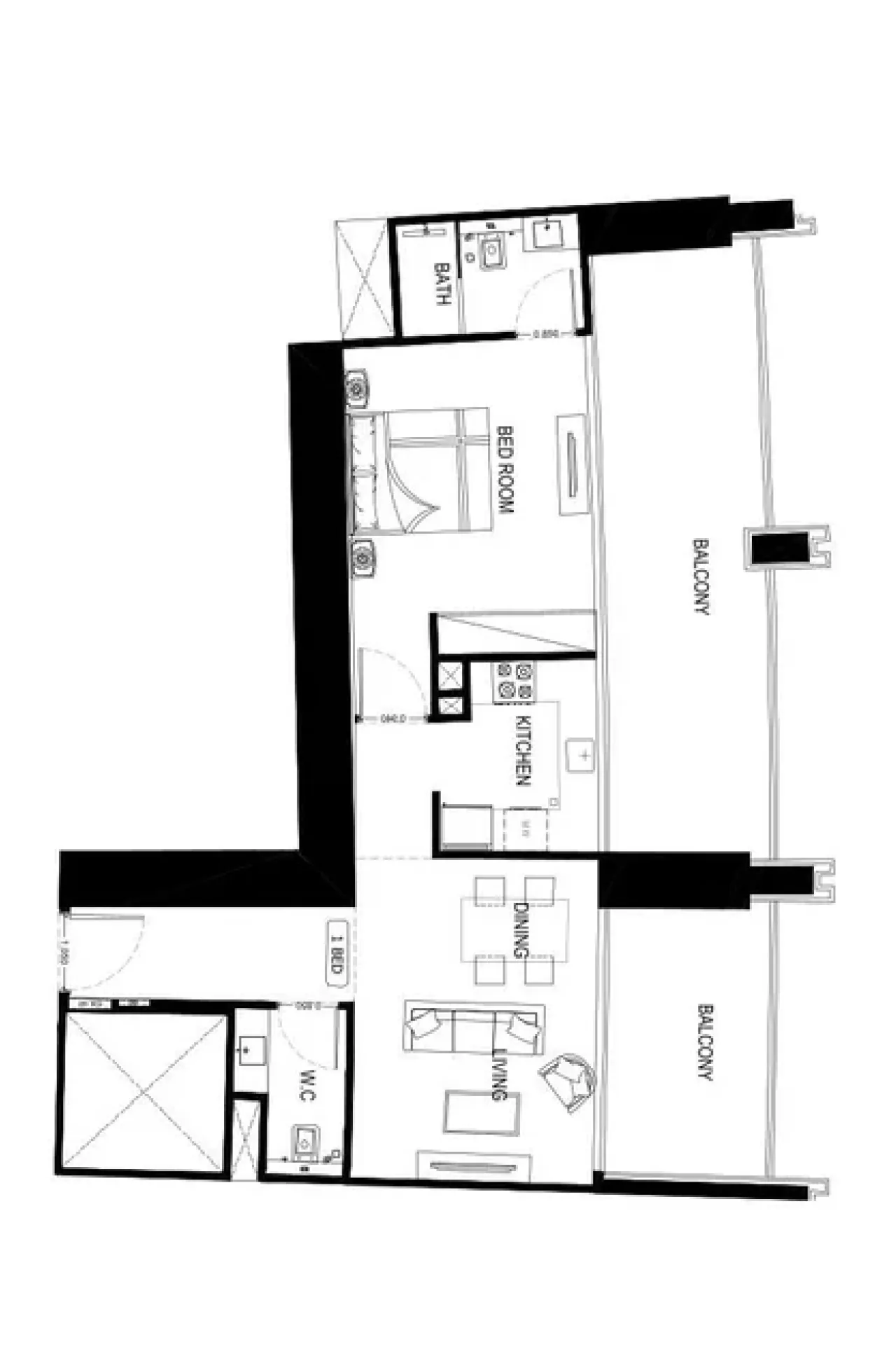 1 bedroom - Floor 1