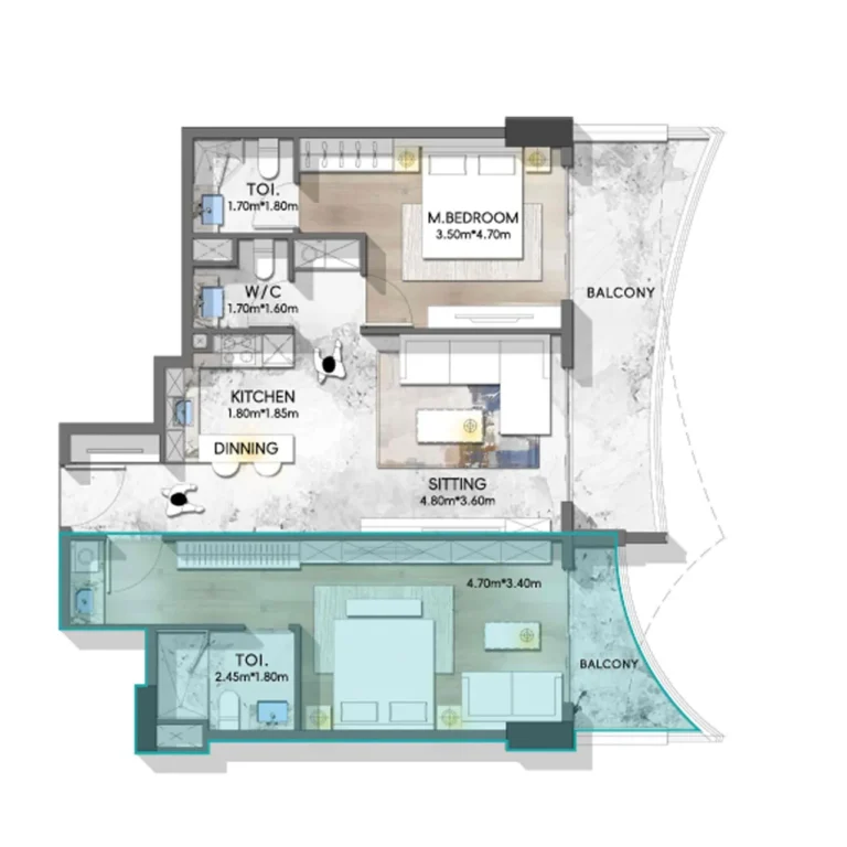 2 bedroom Apartment - Floor 1