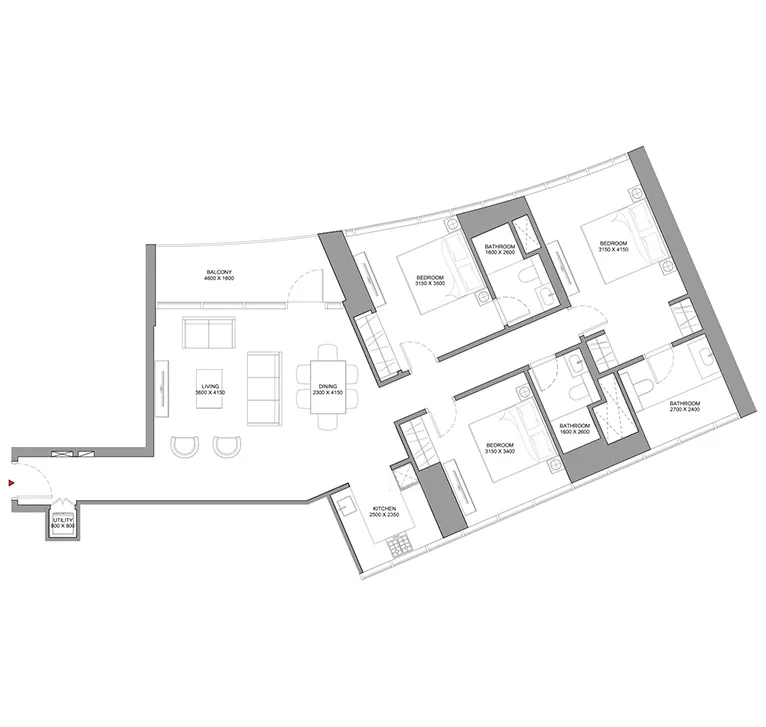 3 bedroom - Floor 1