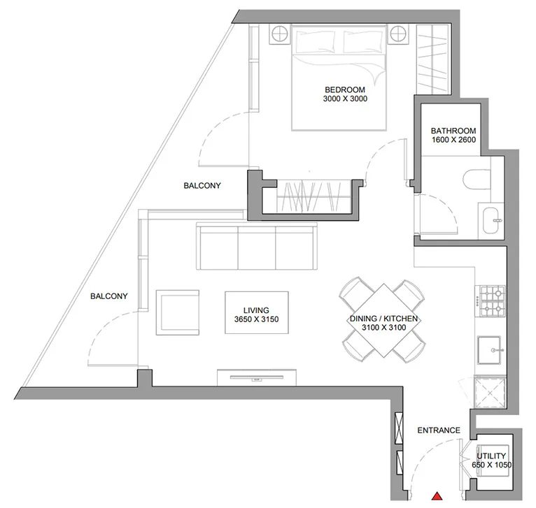 1 bedroom - Floor 1