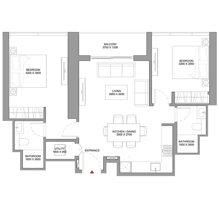 2 bedroom - Floor 1